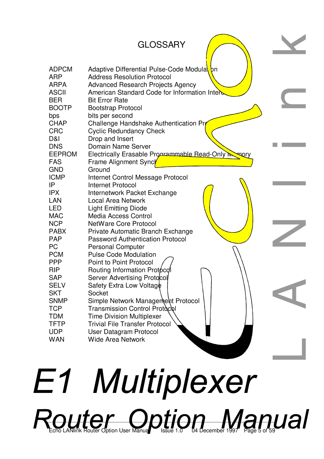 Echo EN55022 manual Glossary 