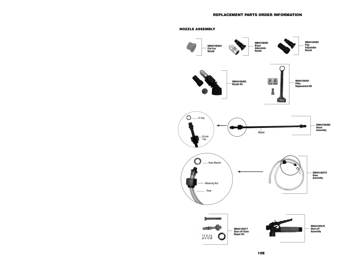 Echo MS-40BD manual Replacement Parts Order Information, Nozzle Assembly 