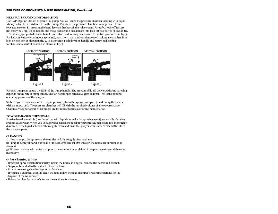 Echo MS-40BD manual Helpful Spraying Information, POWDER-BASED Chemicals, Cleaning 