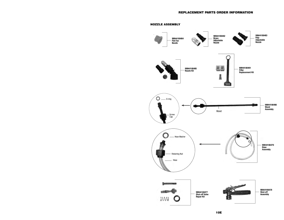 Echo MS-40BP manual Replacement Parts Order Information, Nozzle Assembly 