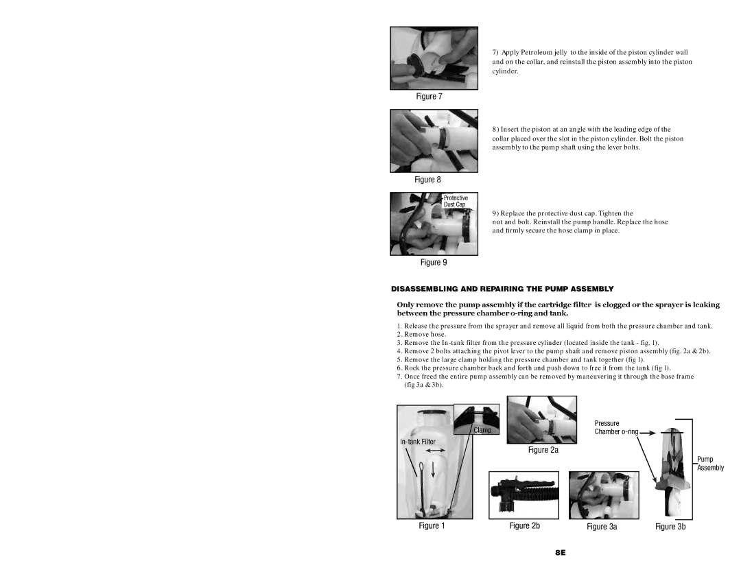 Echo MS-40BP manual In-tank Filter Clamp Pressure Chamber o-ring, Disassembling and Repairing the Pump Assembly 