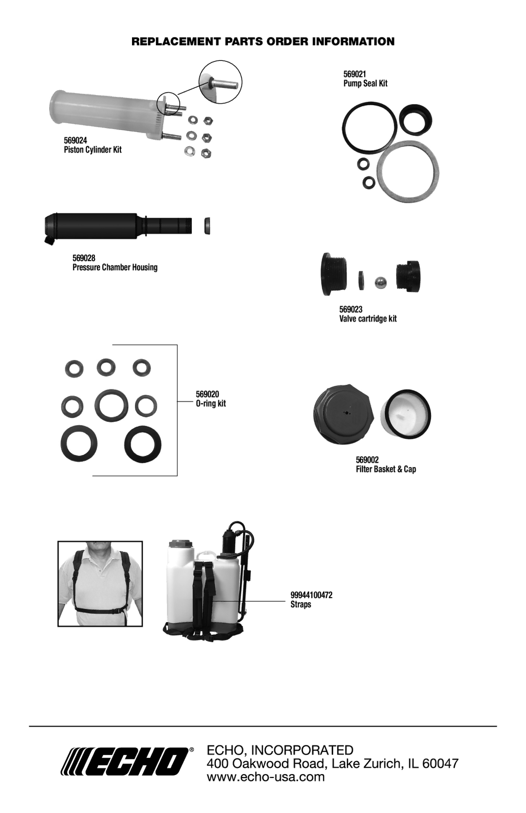 Echo MS-53BPE manual Filter Basket & Cap 