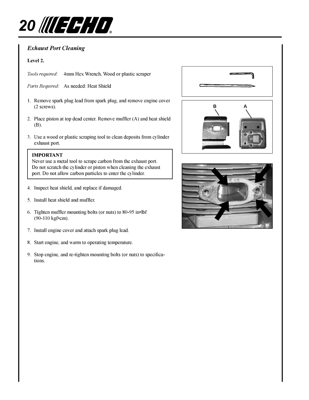 Echo PAS-265 manual Exhaust Port Cleaning 