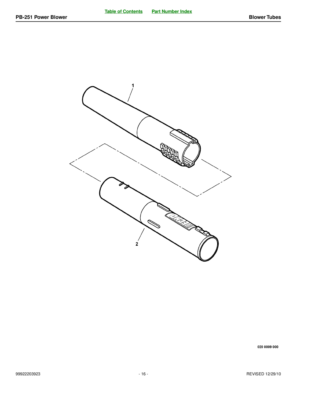 Echo PB-251 manual Blower Tubes 