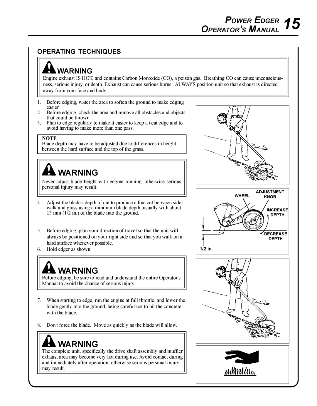 Echo PE-230 manual Operating techniques 