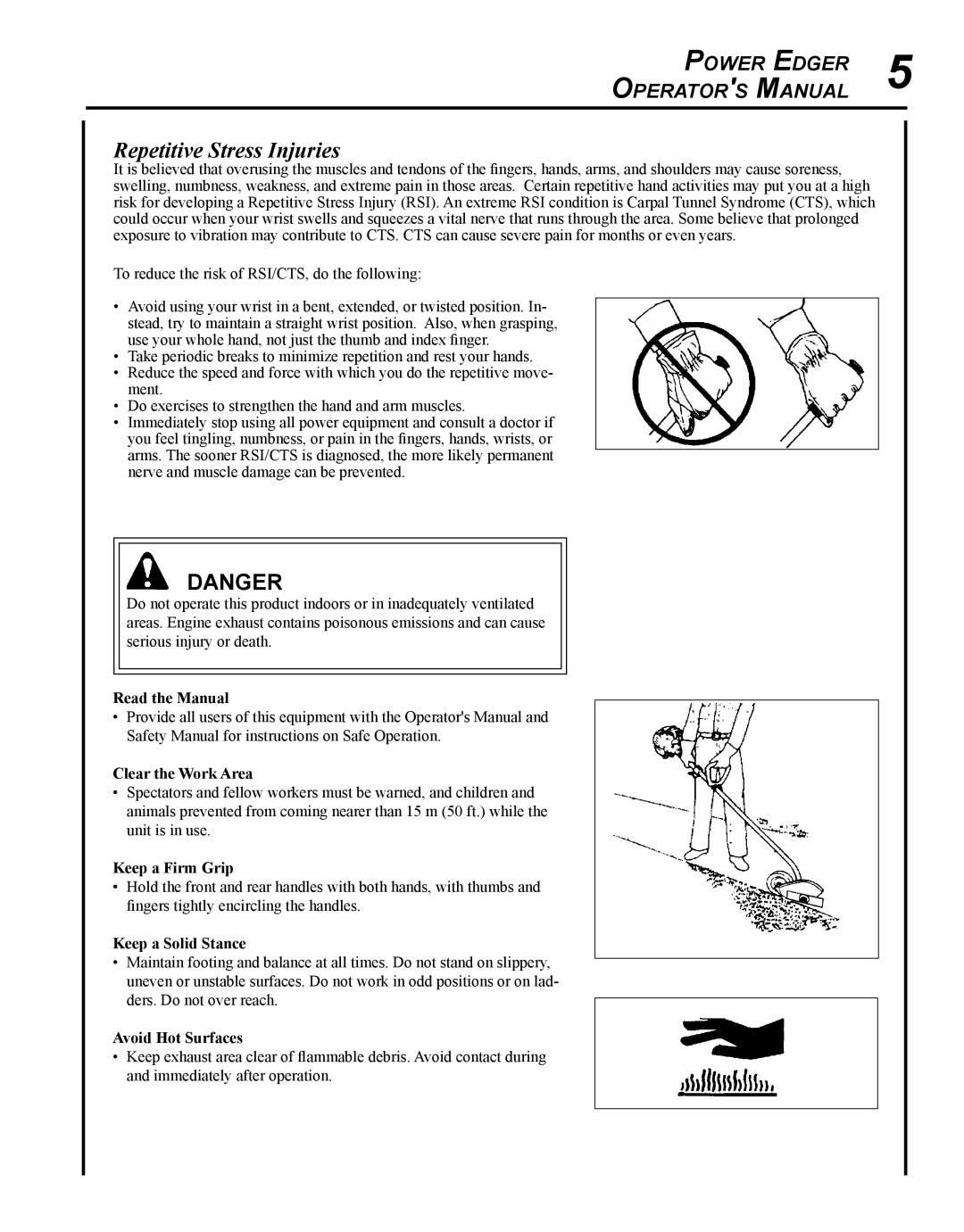 Echo PE-230 manual Repetitive Stress Injuries, Read the Manual 