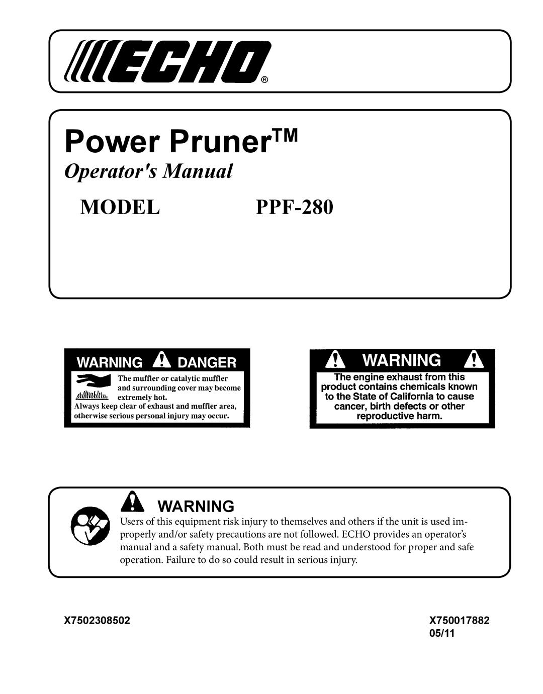 Echo PPF-280 manual Power PrunerTM 