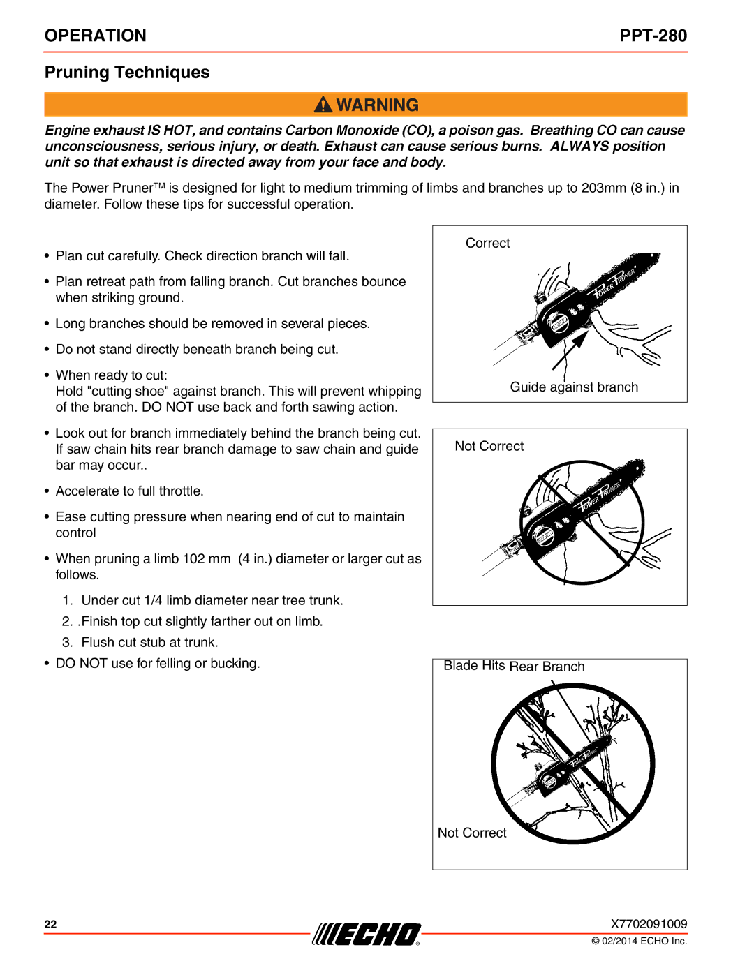 Echo PPT-280 specifications Pruning Techniques 