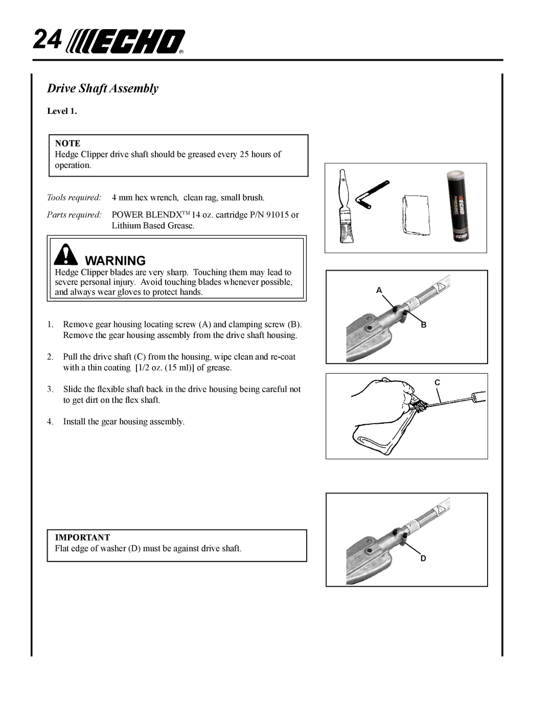 Echo SHC-265 manual Drive Shaft Assembly 