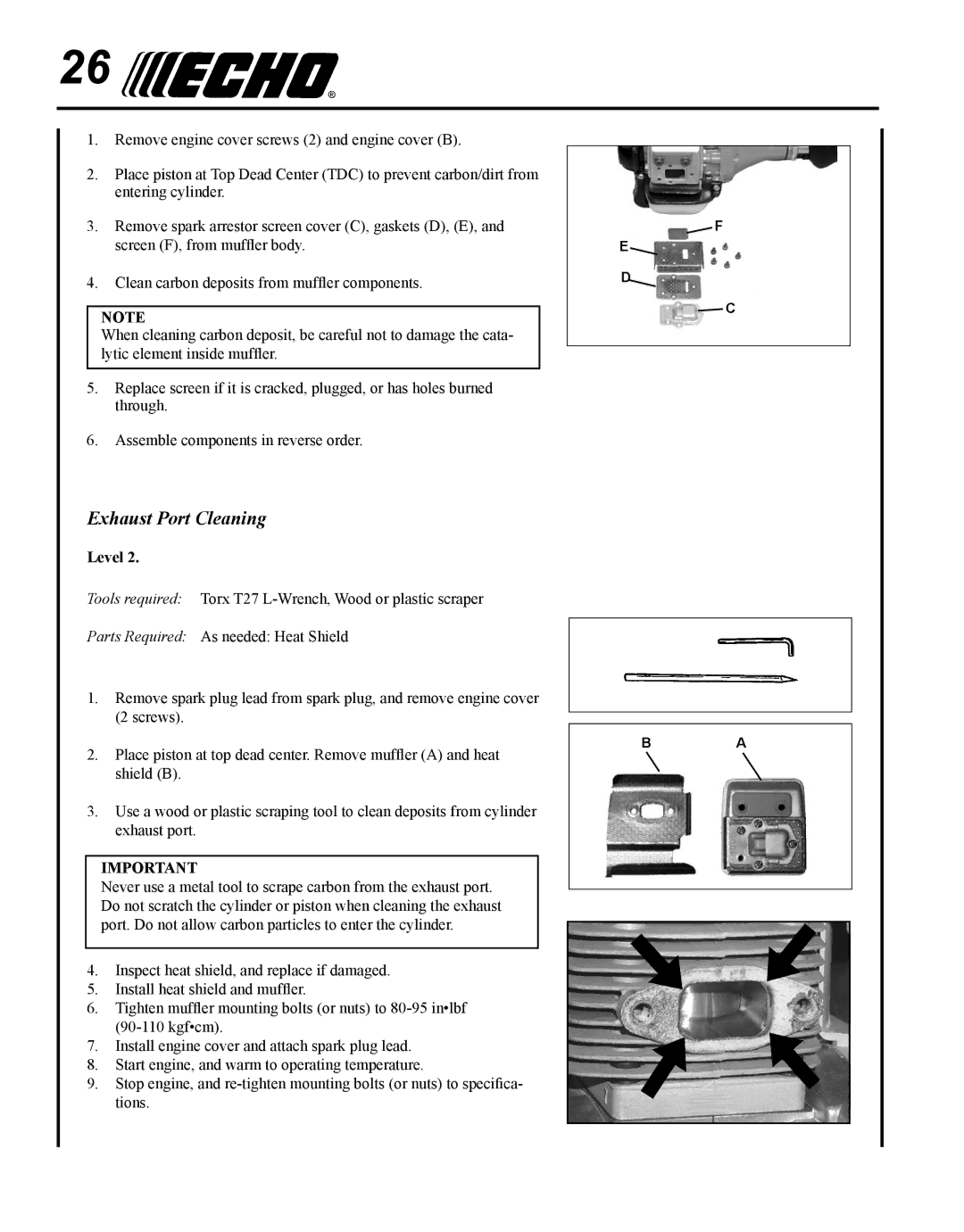 Echo SRM - 225U manual Exhaust Port Cleaning 