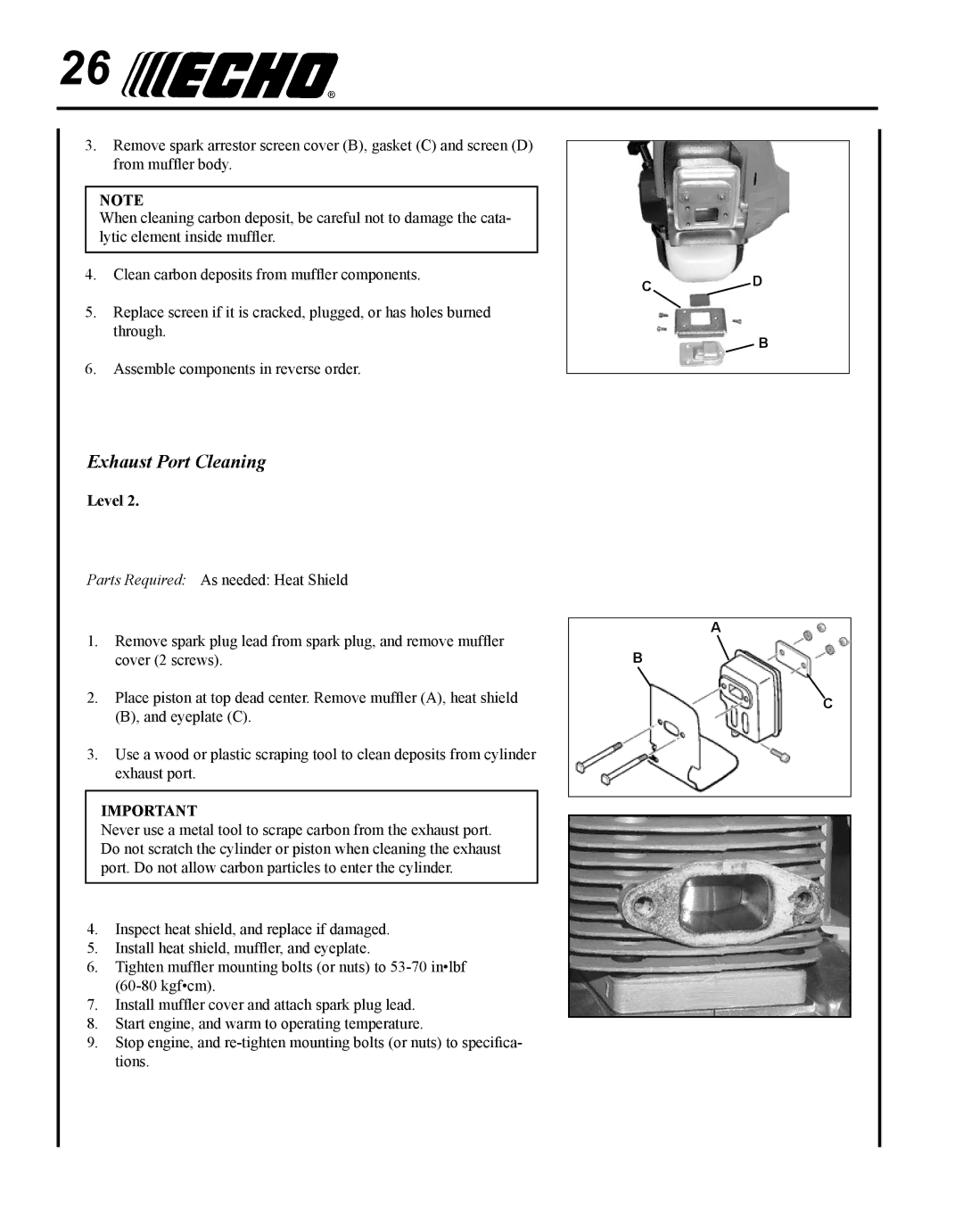 Echo SRM - 280U manual Exhaust Port Cleaning 