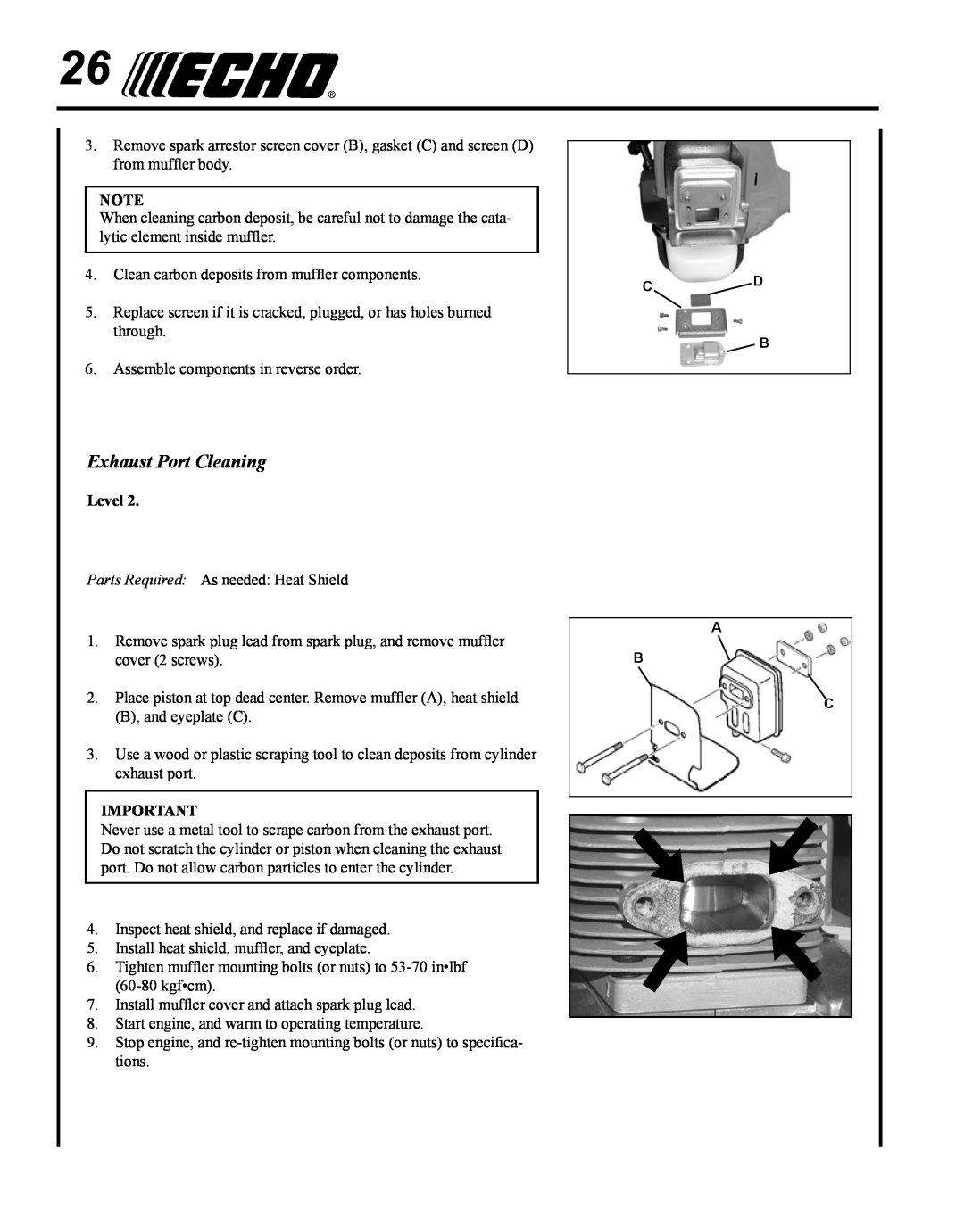 Echo SRM - 280U manual Exhaust Port Cleaning 