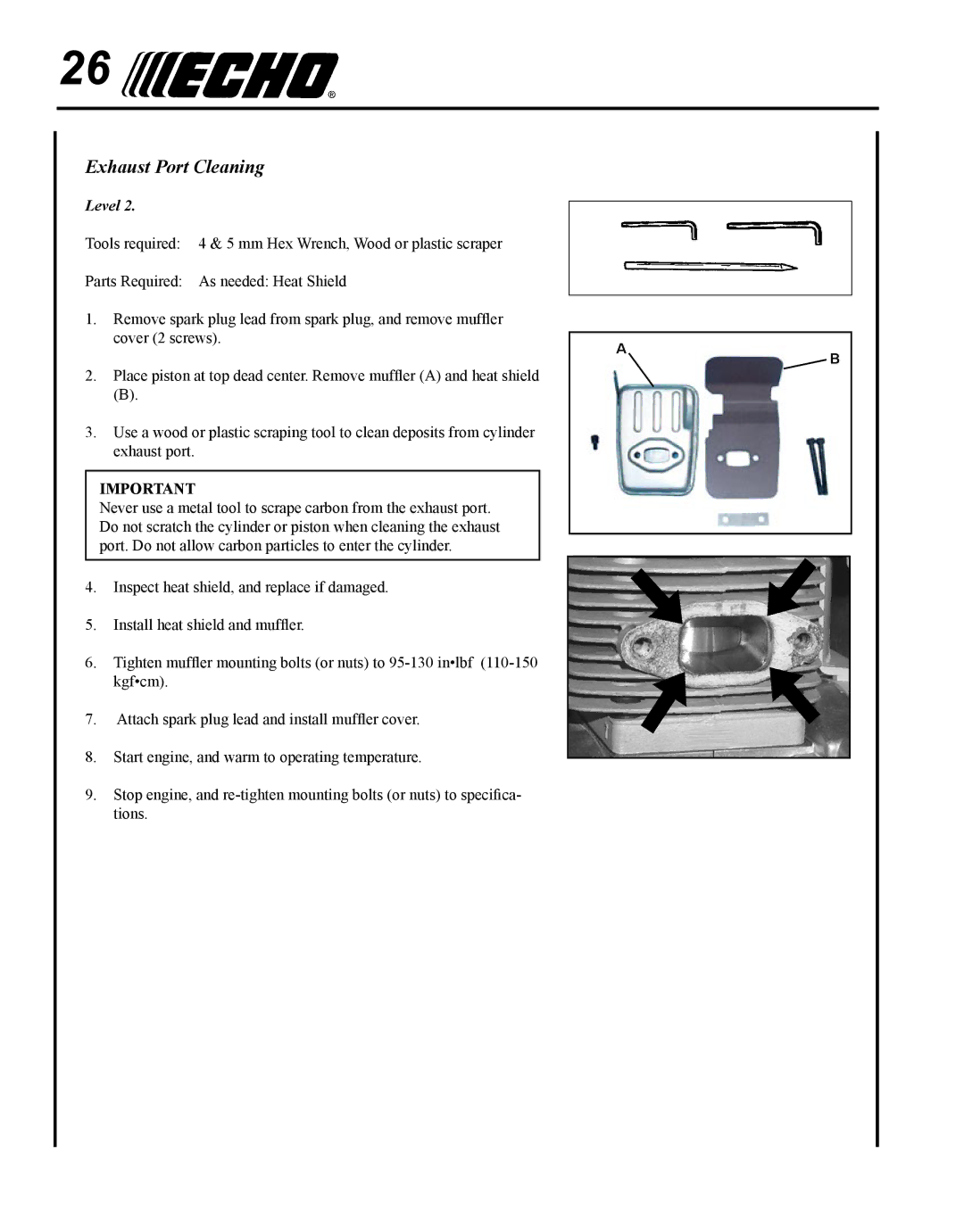 Echo SRM - 410U manual Exhaust Port Cleaning 