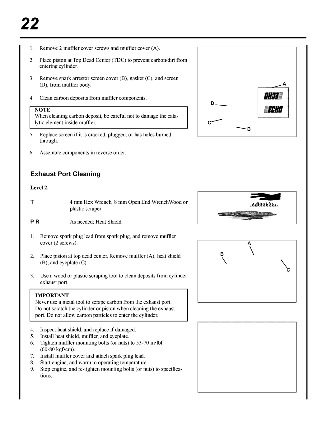 Echo SRM-280S manual Exhaust Port Cleaning 