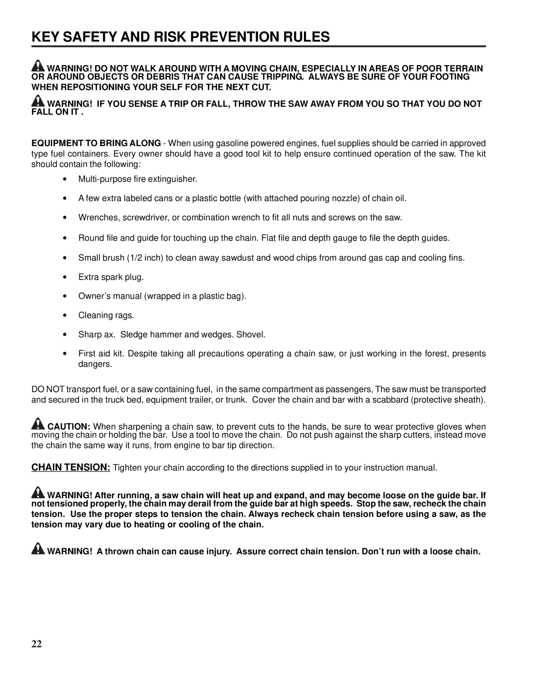 Echo X52000020 instruction manual KEY Safety and Risk Prevention Rules 