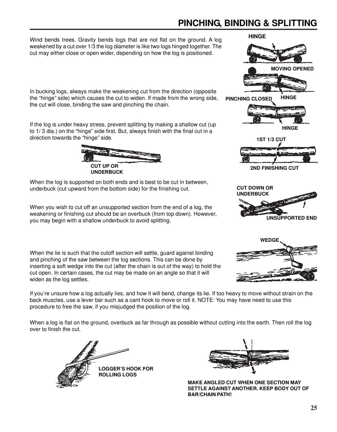 Echo X52000020 instruction manual PINCHING, Binding & Splitting, Hinge 