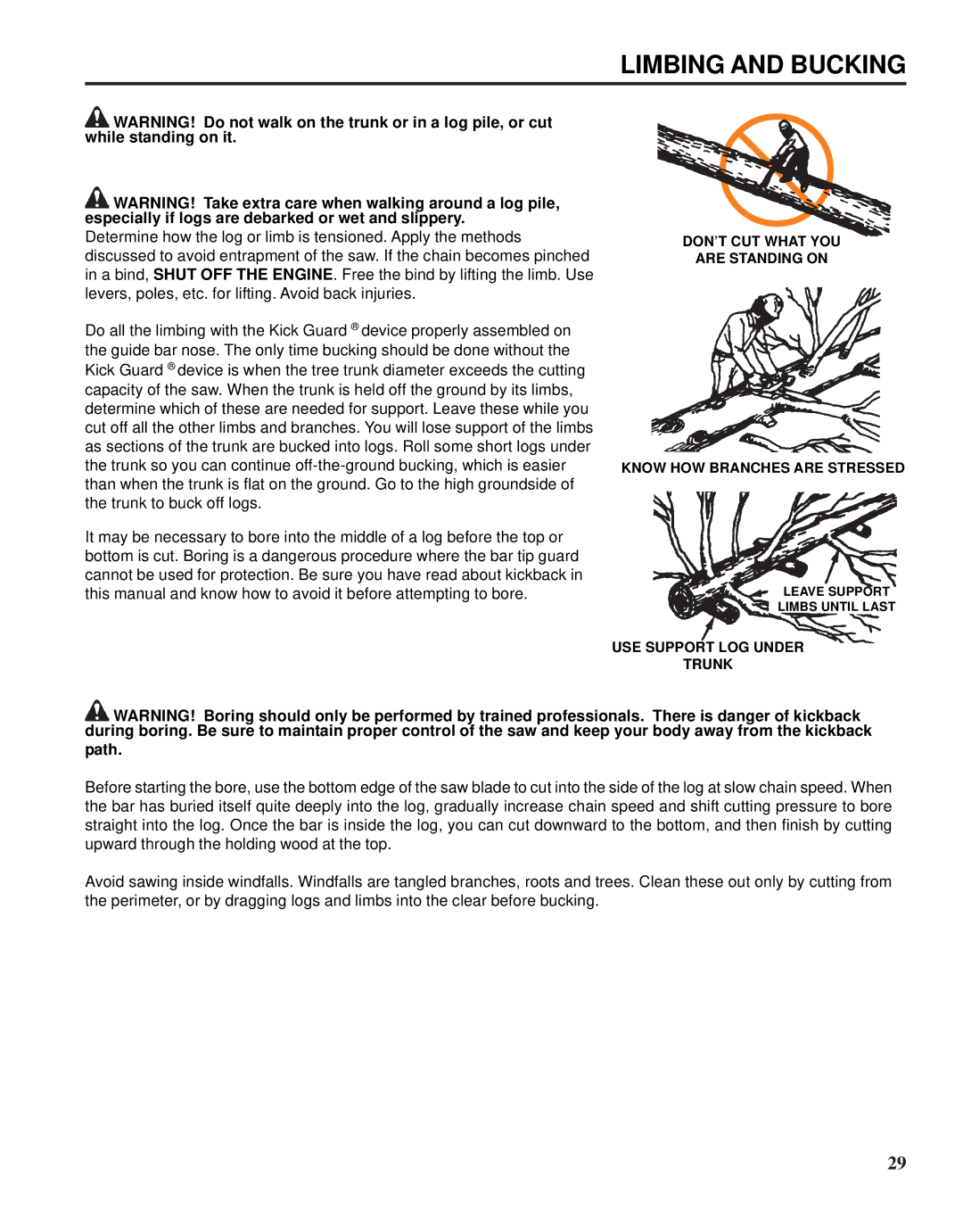 Echo X52000020 instruction manual Limbing and Bucking 