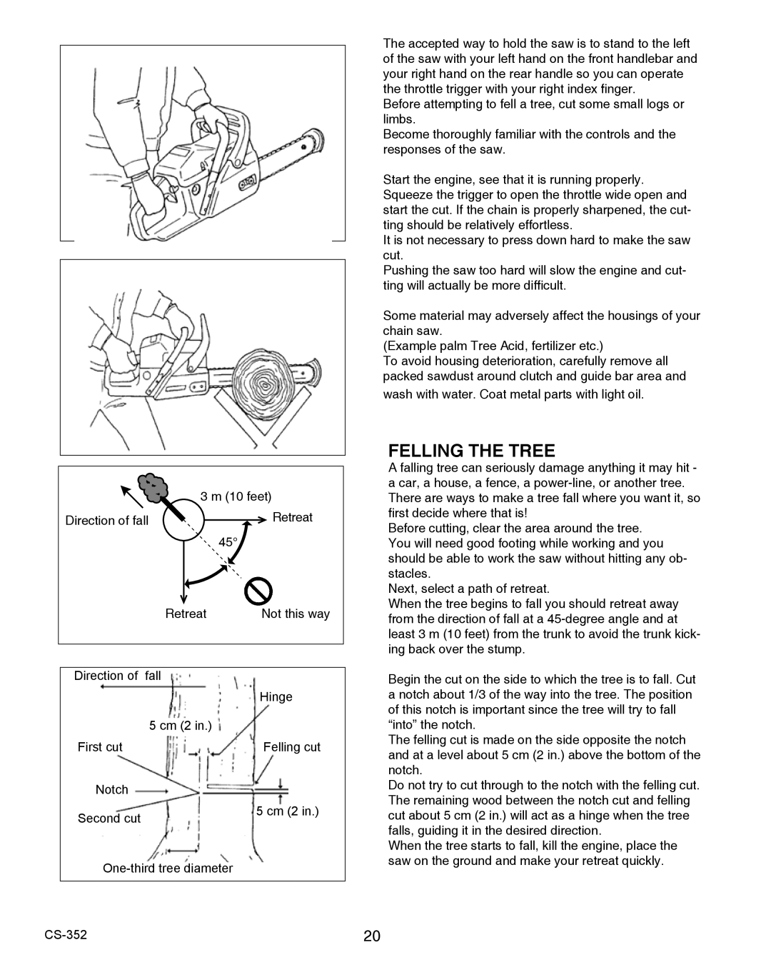 Echo X750020201 instruction manual Felling the Tree 