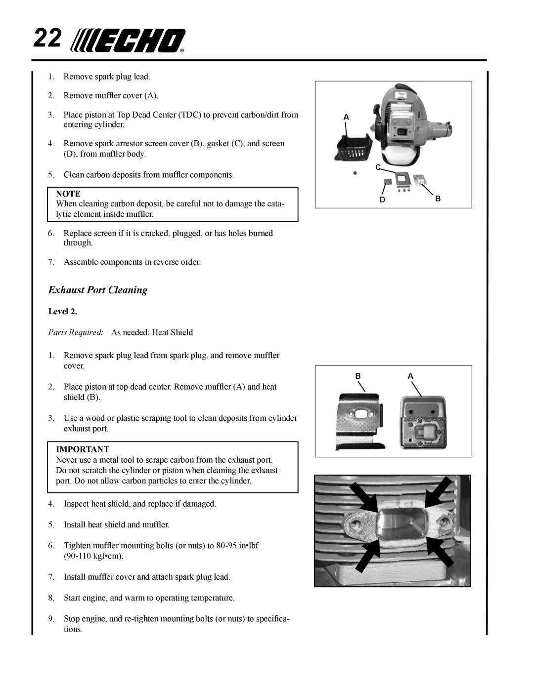 Echo X7502026001, X750018671, SRM-266S manual Exhaust Port Cleaning 