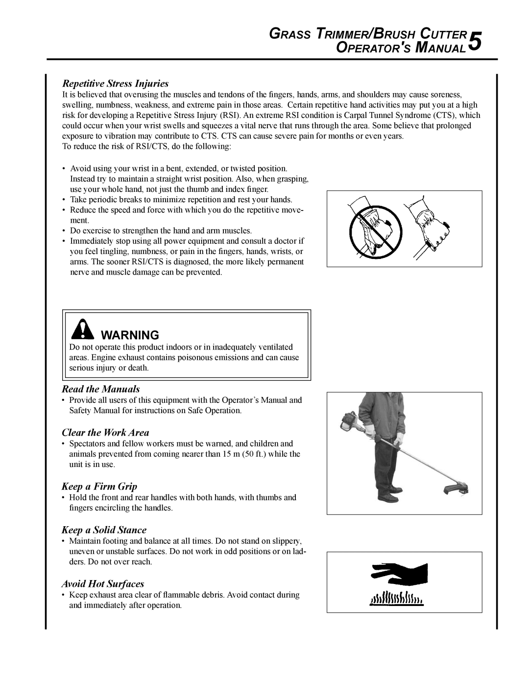 Echo X750018671, X7502026001, SRM-266S manual Grass Trimmer/Brush Cutter5 Operators Manual 