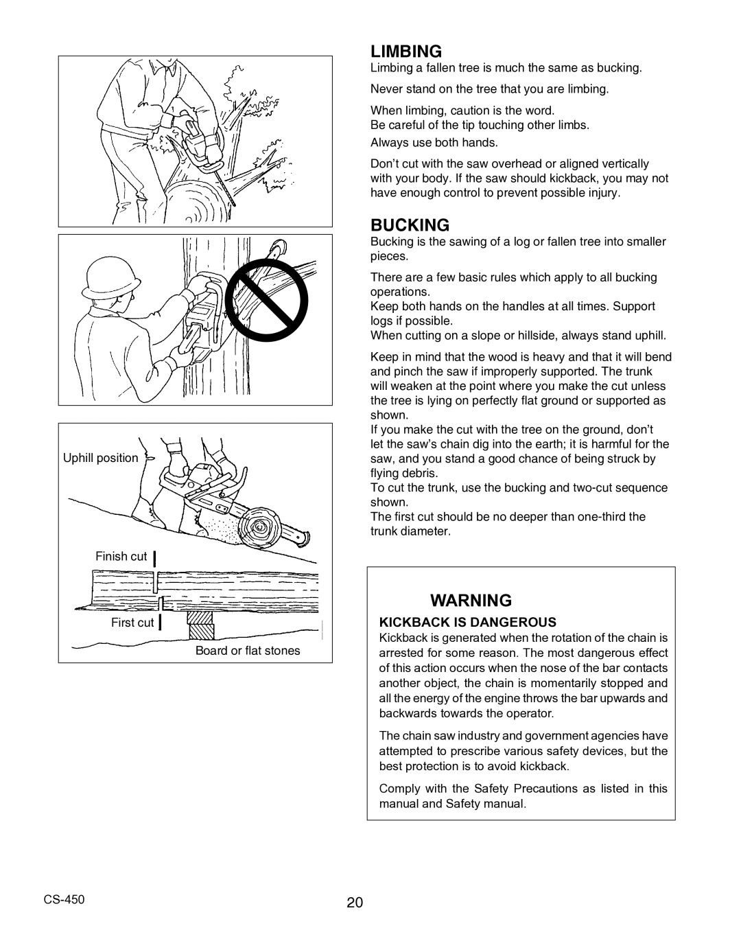 Echo X7503196704, X750010904 instruction manual Limbing 