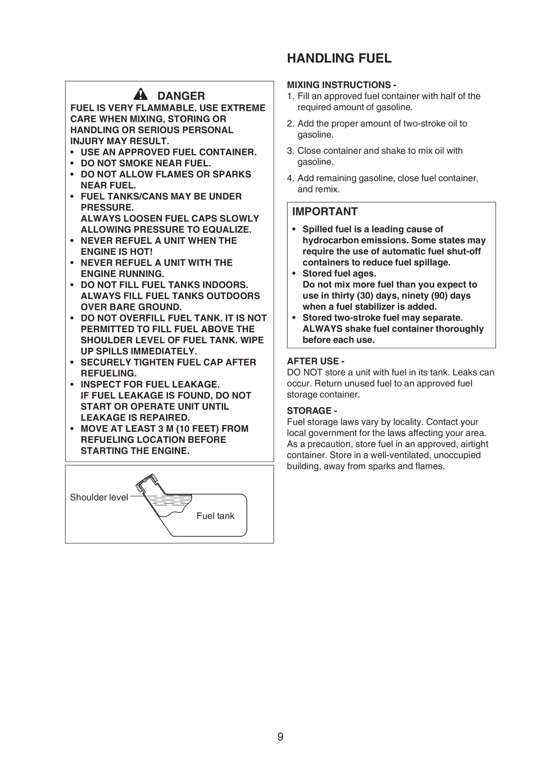 Echo X750-005 05 7, X750409-3607 manual Handling Fuel, Mixing Instructions 