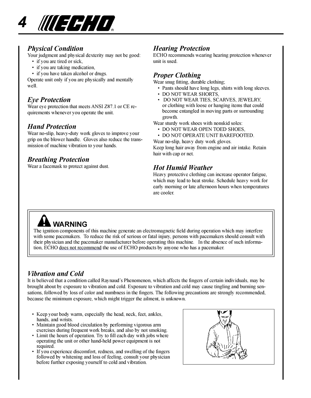 Echo 11-Dec Physical Condition, Eye Protection, Hand Protection, Breathing Protection, Hearing Protection, Proper Clothing 