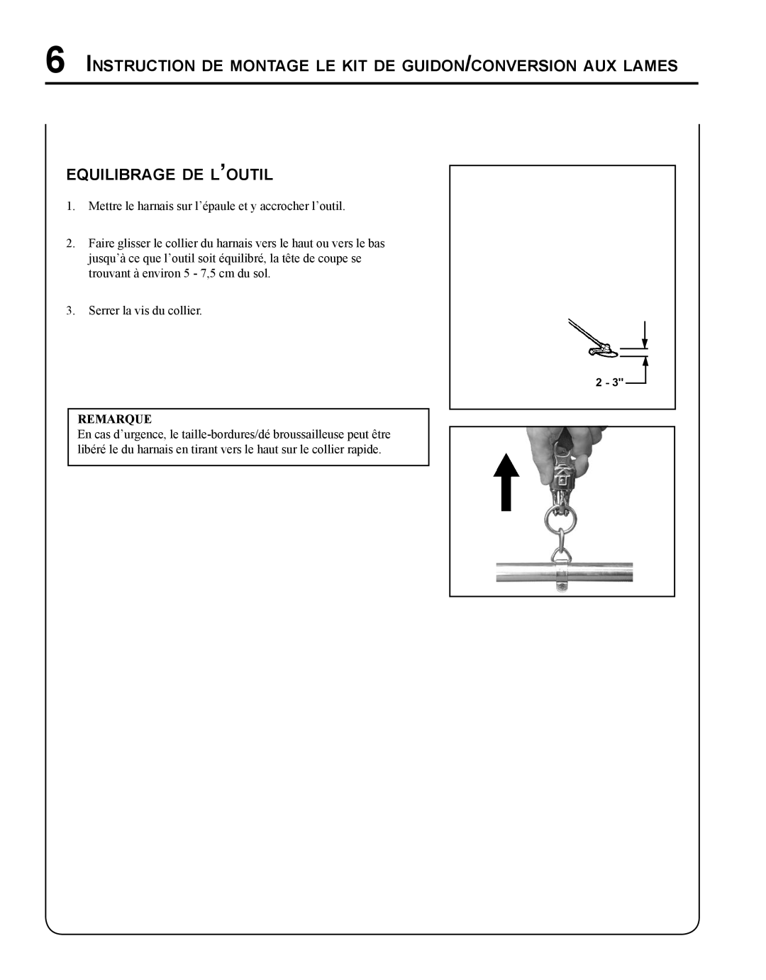 Echo X7672230403, X767000193 installation instructions Remarque 