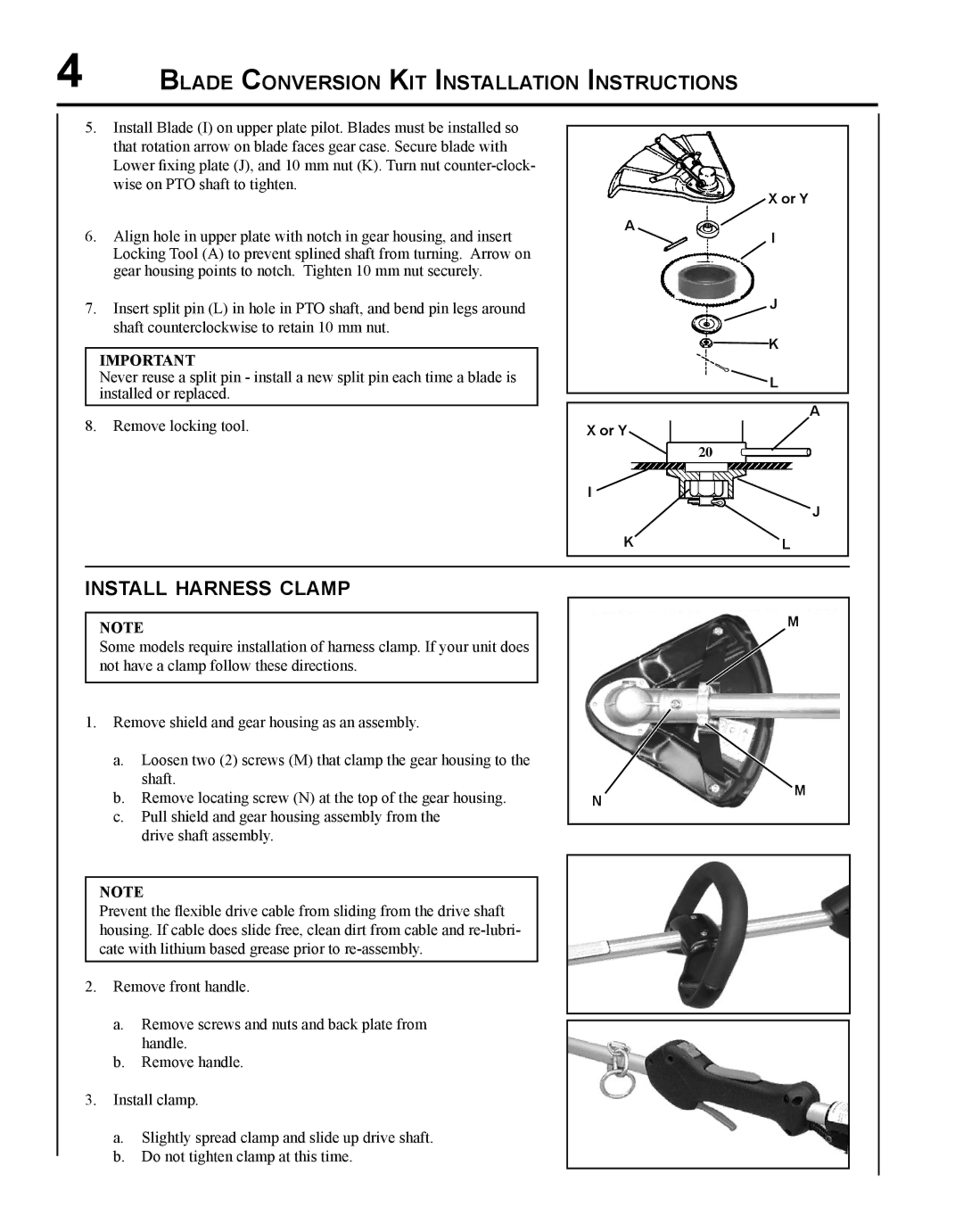 Echo X7672230403, X767000193 installation instructions Install harness clamp 