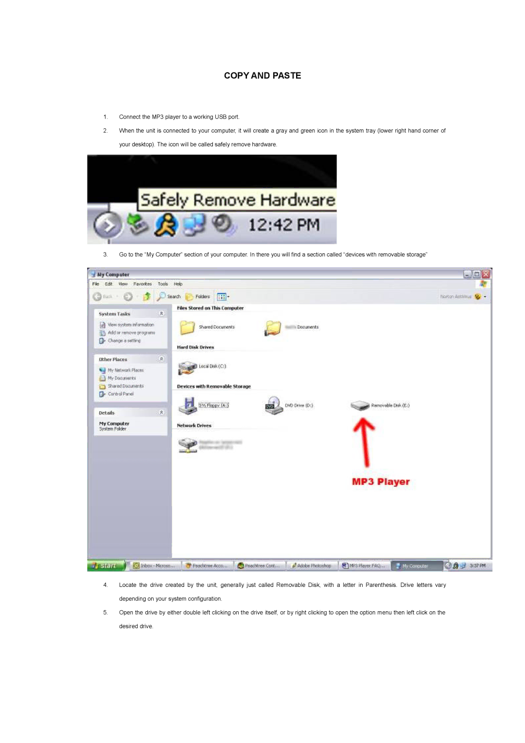 Eclipse - Fujitsu Ten 180 user manual Copy and Paste 