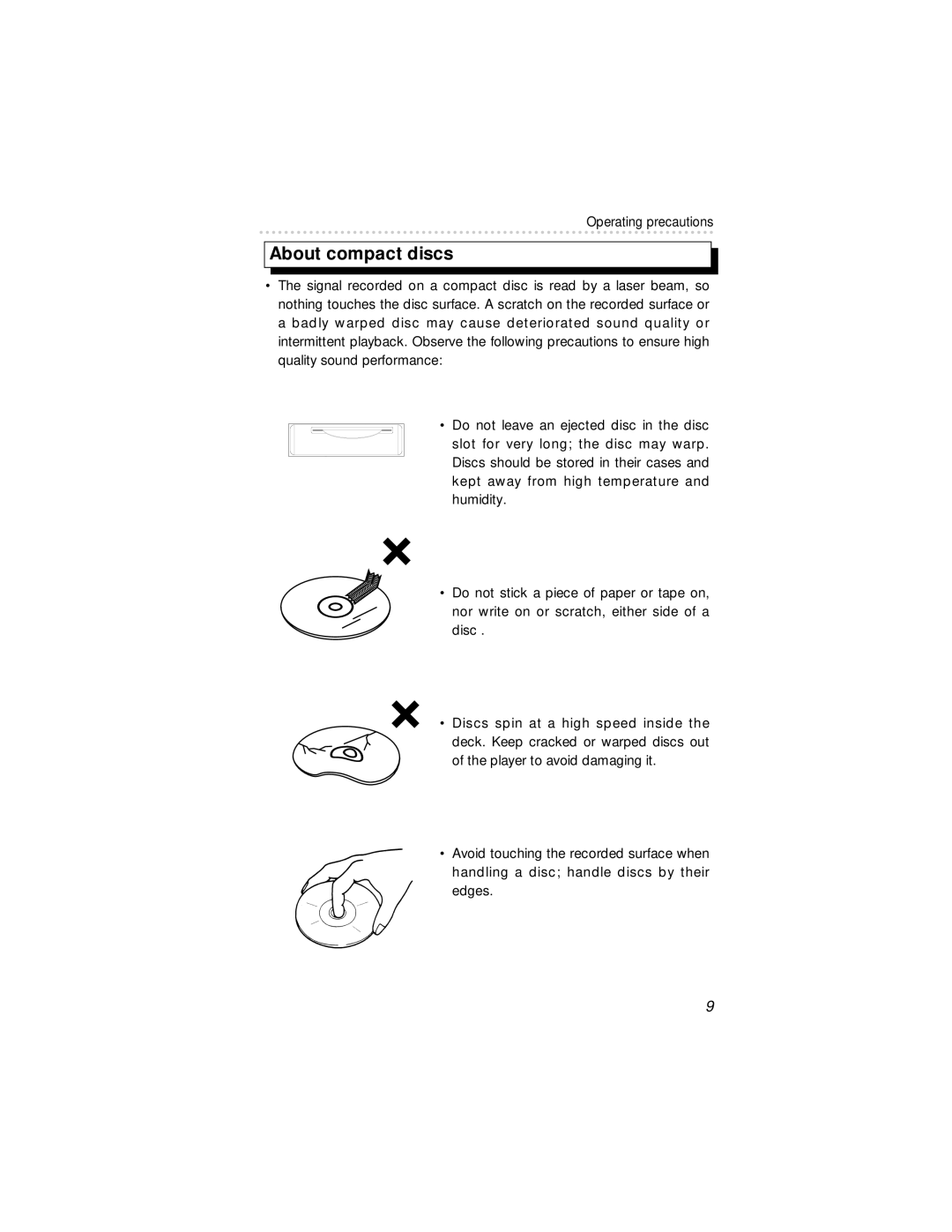 Eclipse - Fujitsu Ten 54420 owner manual About compact discs 