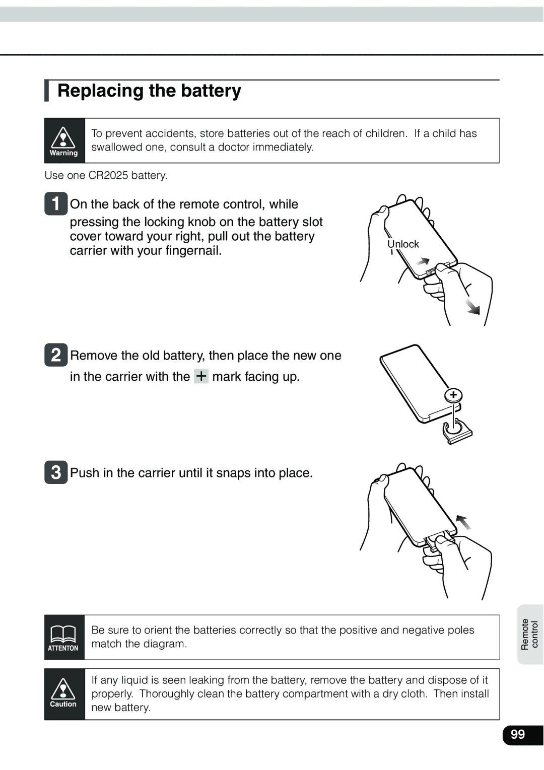 Eclipse - Fujitsu Ten AVN 30D manual Replacing the battery 