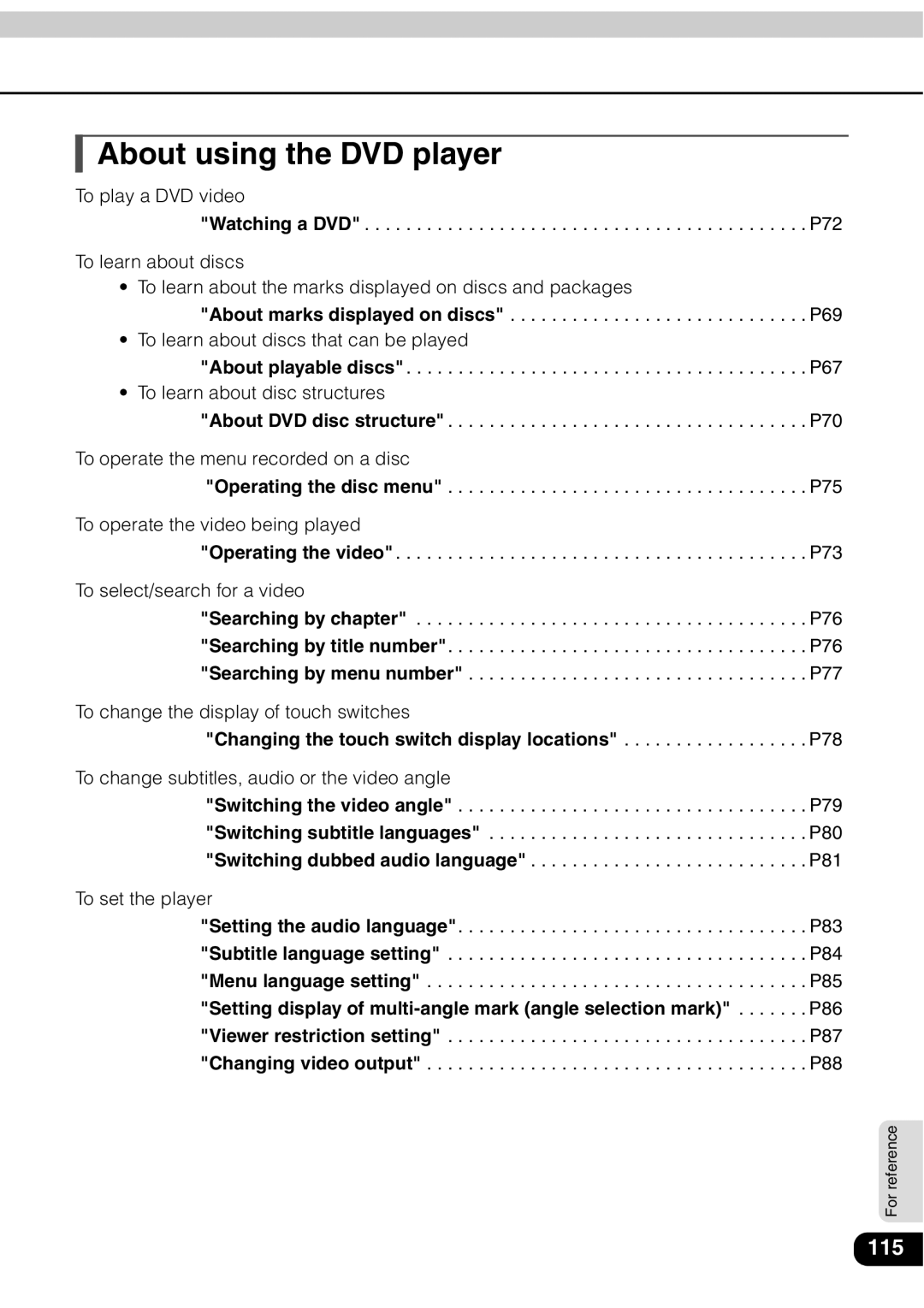 Eclipse - Fujitsu Ten AVN 30D manual About using the DVD player 