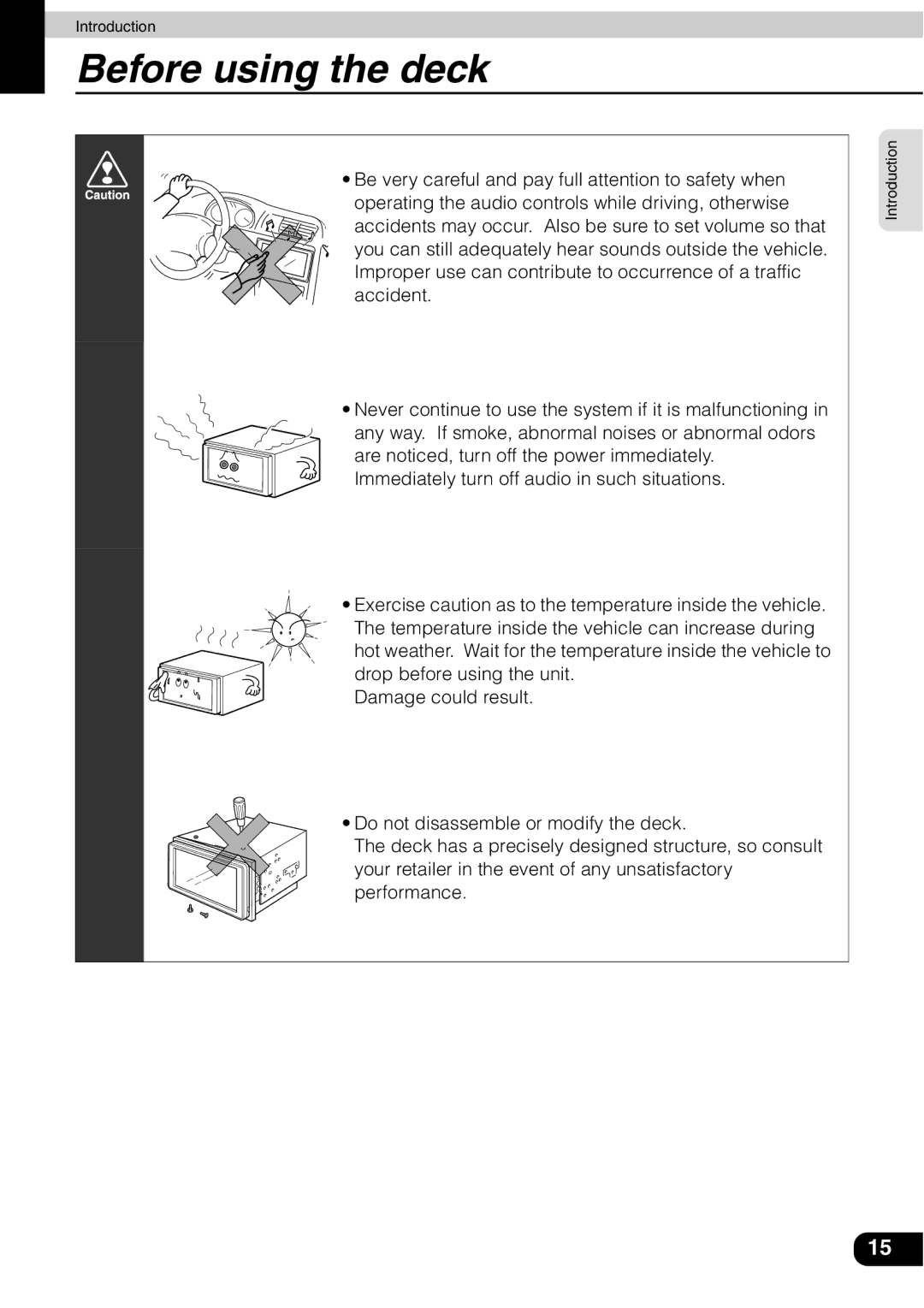 Eclipse - Fujitsu Ten AVN 30D manual Before using the deck 