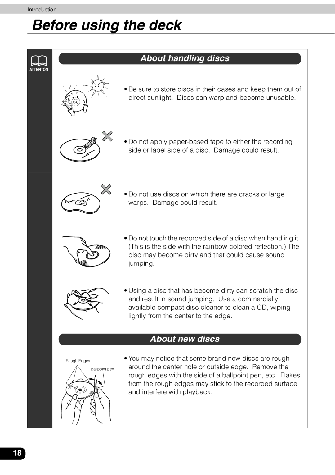 Eclipse - Fujitsu Ten AVN 30D manual About handling discs, About new discs 