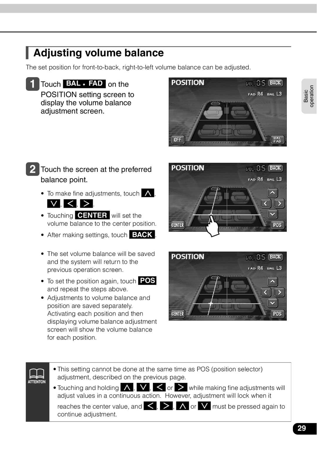 Eclipse - Fujitsu Ten AVN 30D manual Adjusting volume balance 