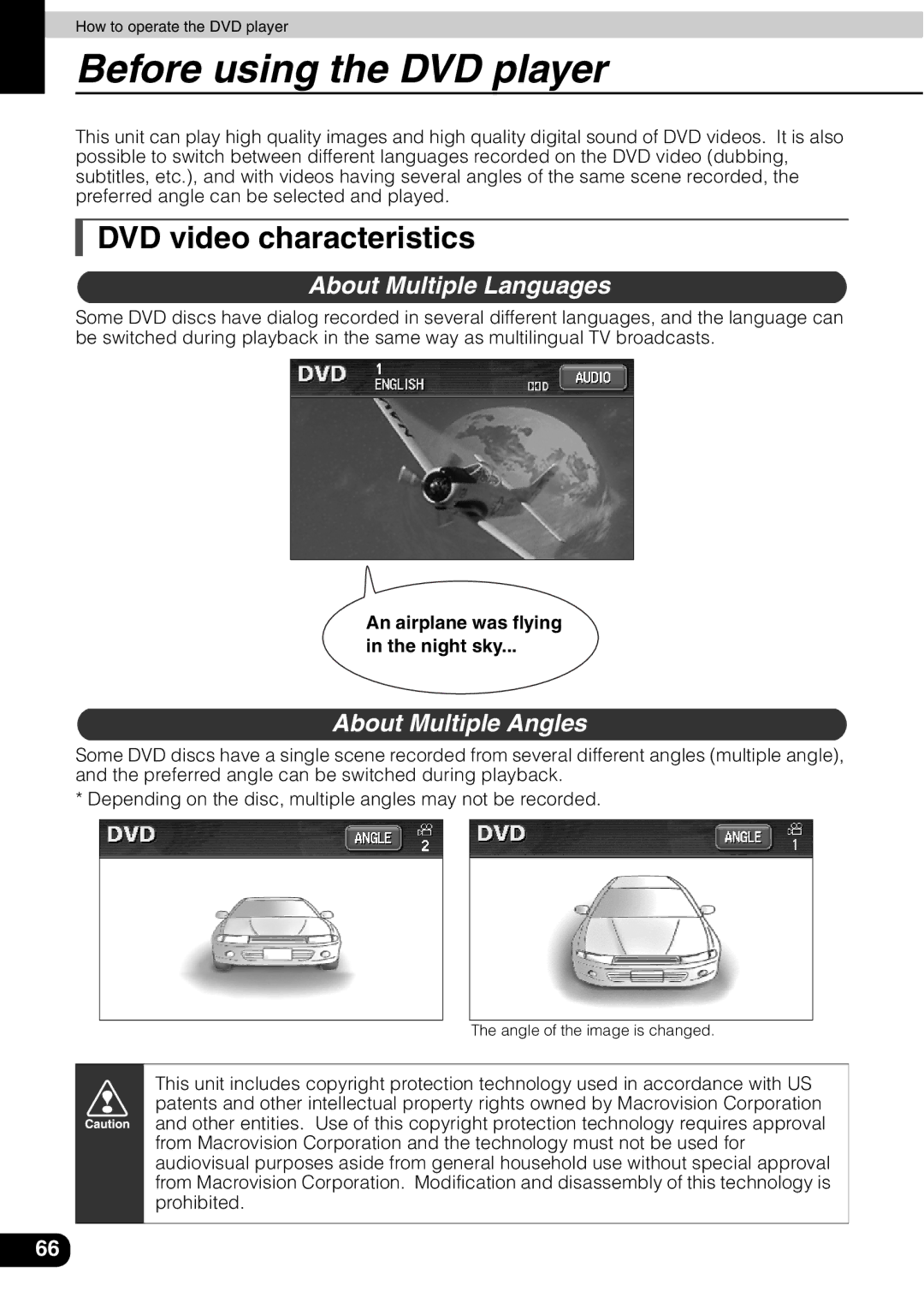 Eclipse - Fujitsu Ten AVN 30D manual Before using the DVD player, DVD video characteristics, About Multiple Languages 