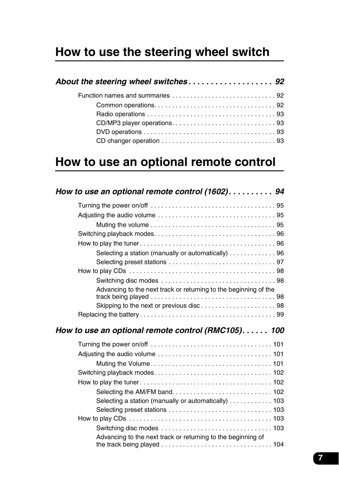 Eclipse - Fujitsu Ten AVN 30D manual How to use the steering wheel switch 