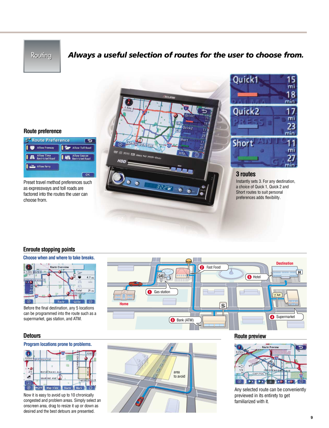 Eclipse - Fujitsu Ten AEX403 manual routes, Choose when and where to take breaks, Program locations prone to problems, Home 