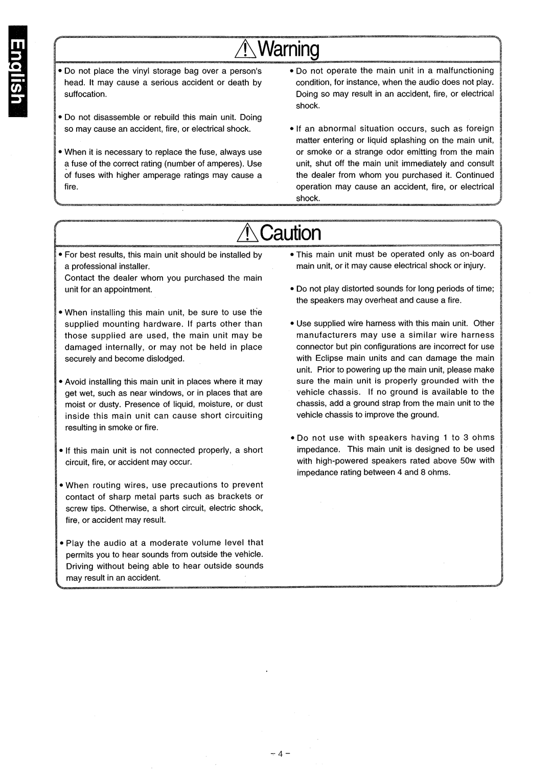 Eclipse - Fujitsu Ten CD1000 manual 