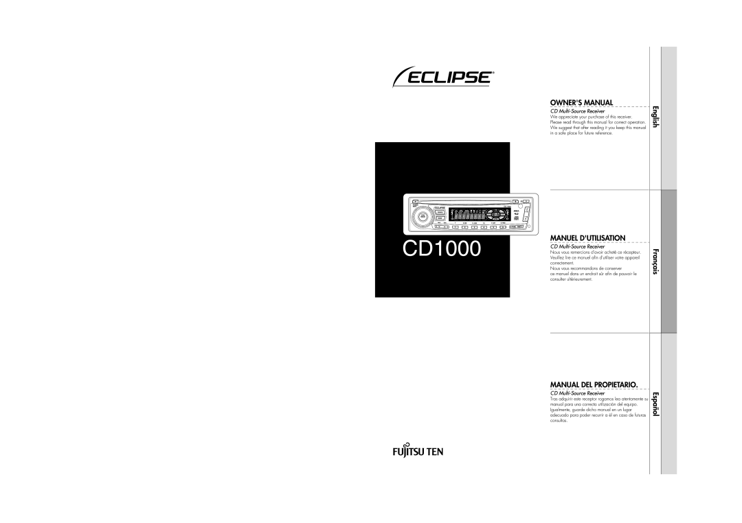 Eclipse - Fujitsu Ten CD1000 manual 