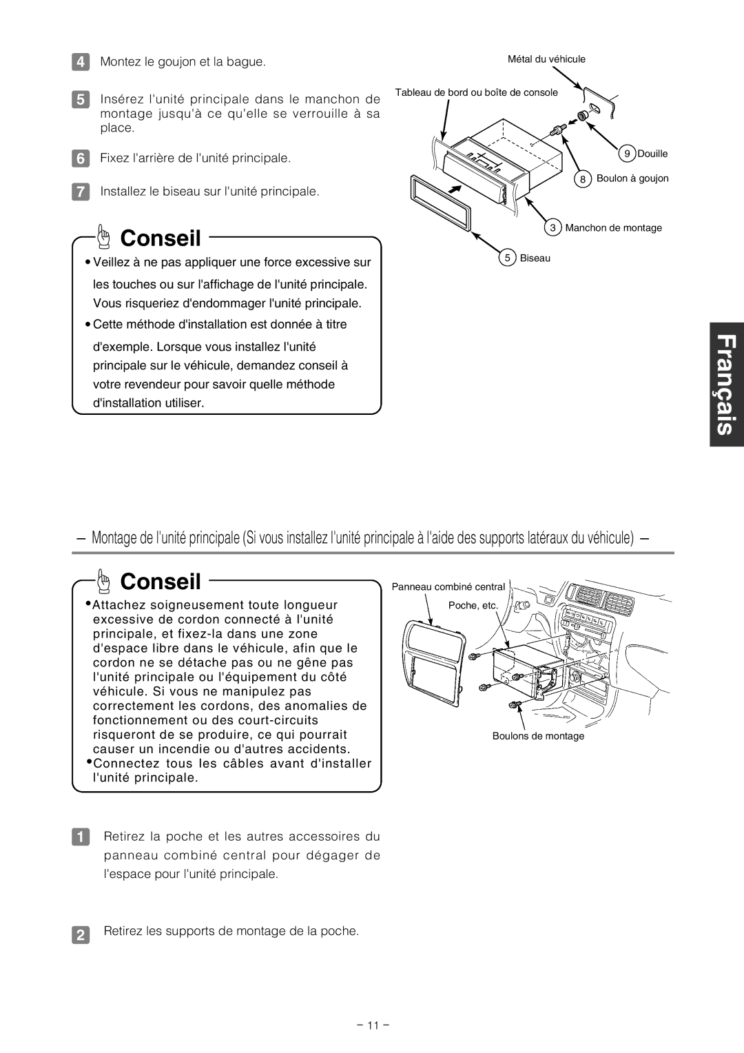 Eclipse - Fujitsu Ten CD2000 installation manual Deutsch English Français Français 