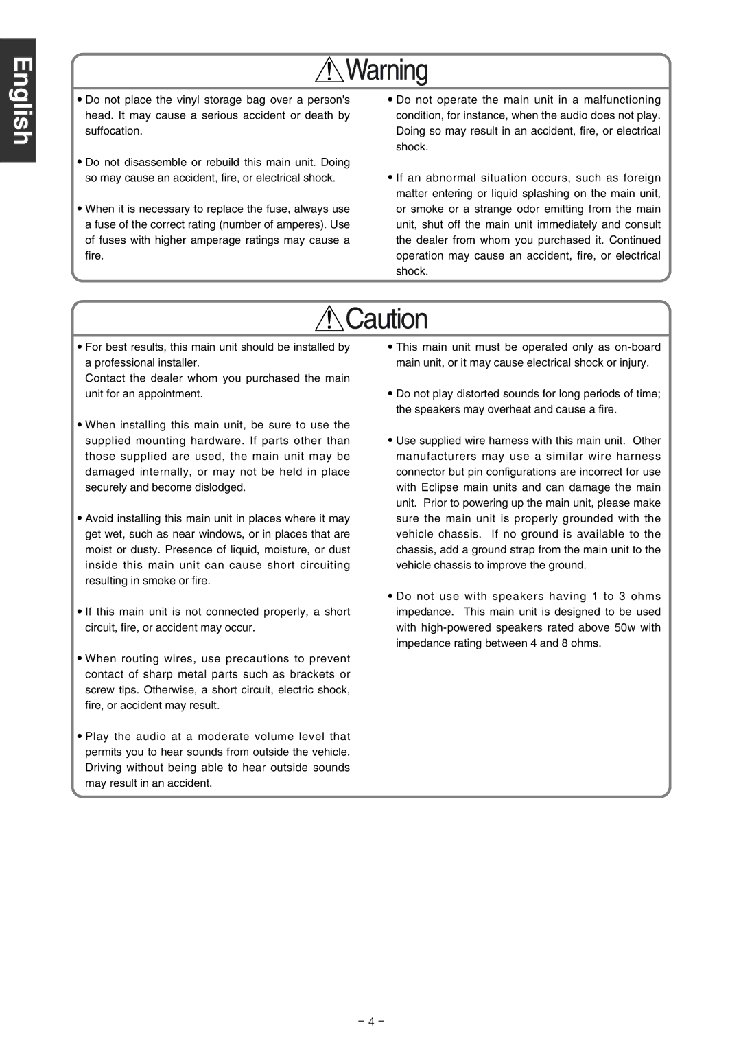 Eclipse - Fujitsu Ten CD2000 installation manual Español Français Italiano Nederlands Svenska 