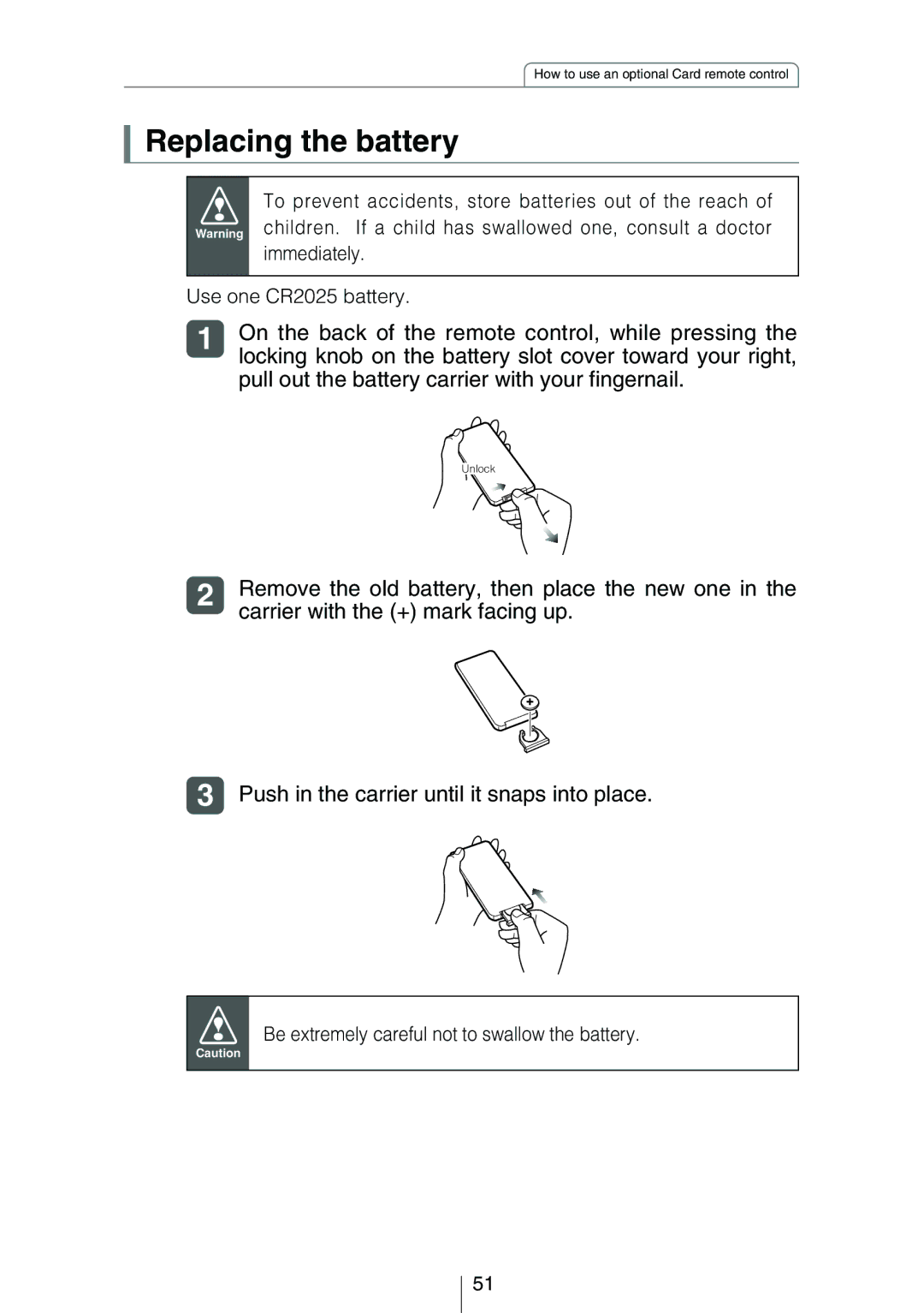 Eclipse - Fujitsu Ten CD3414 owner manual Replacing the battery 