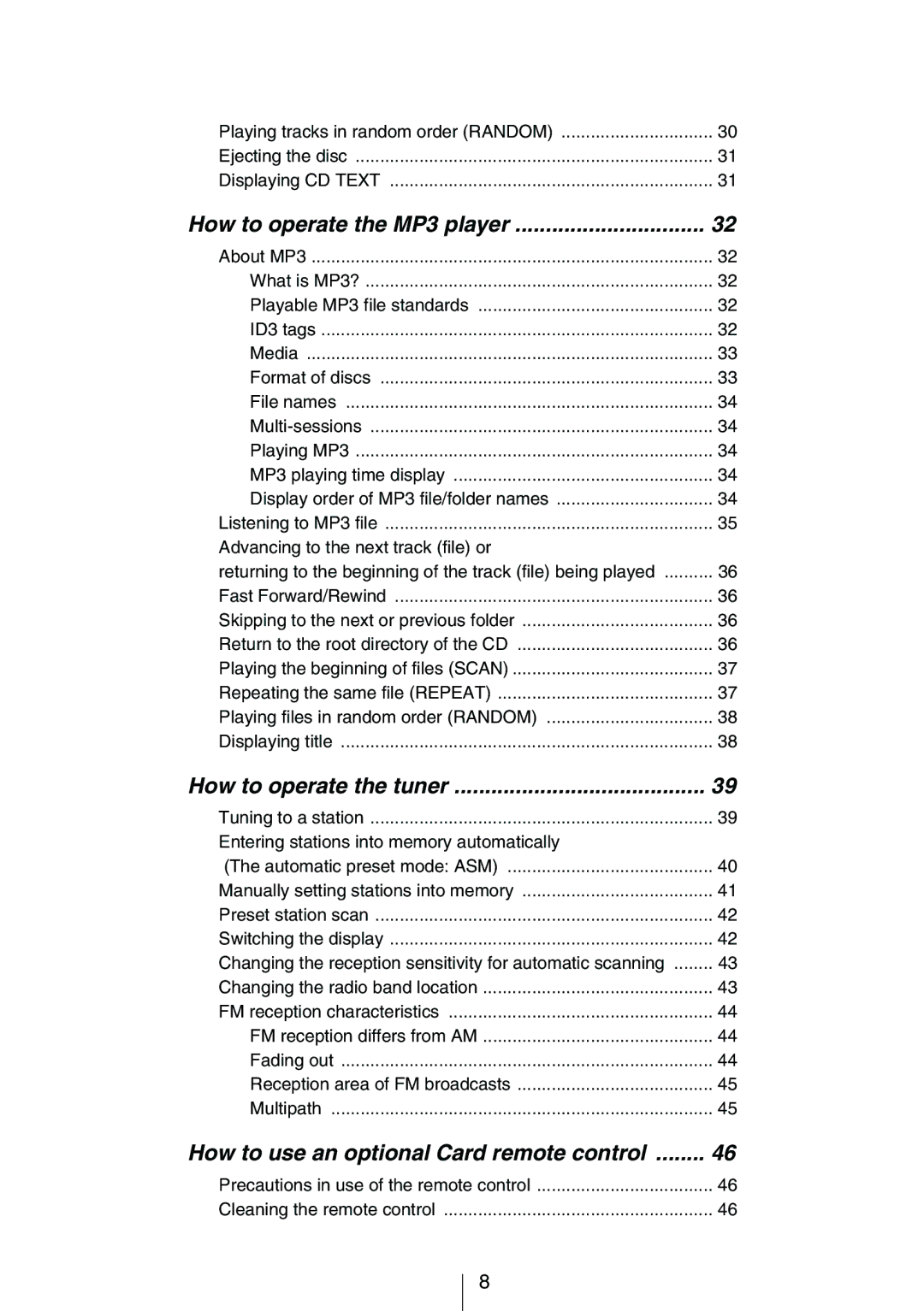 Eclipse - Fujitsu Ten CD3414 owner manual How to operate the MP3 player 