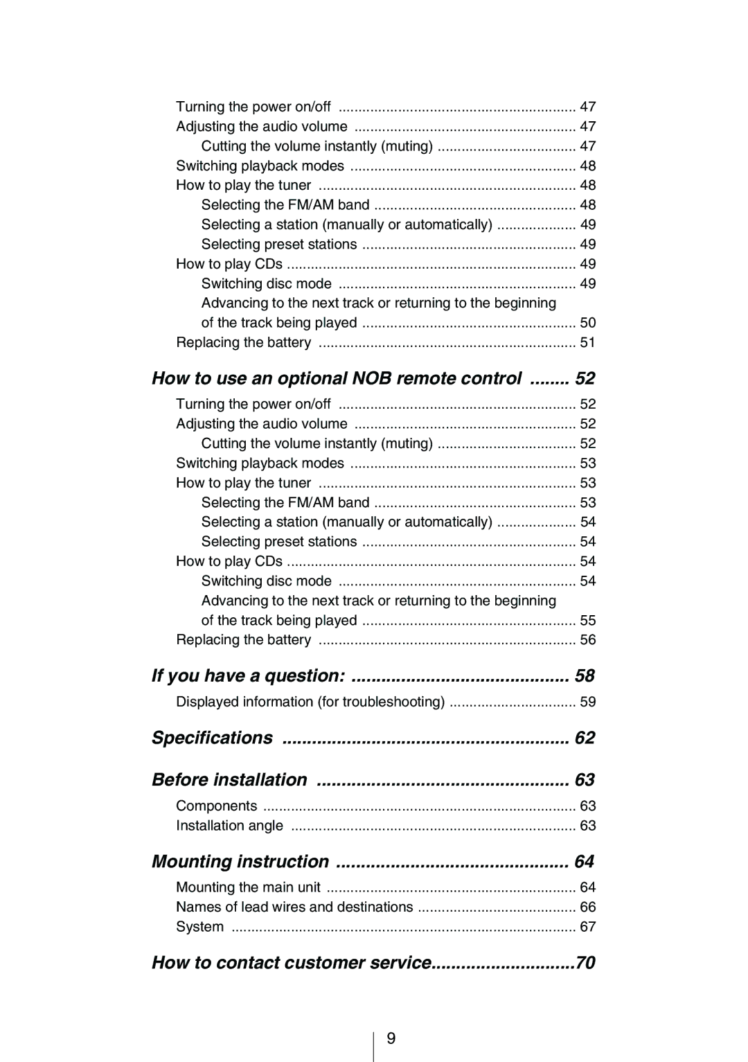 Eclipse - Fujitsu Ten CD3414 owner manual How to use an optional NOB remote control 