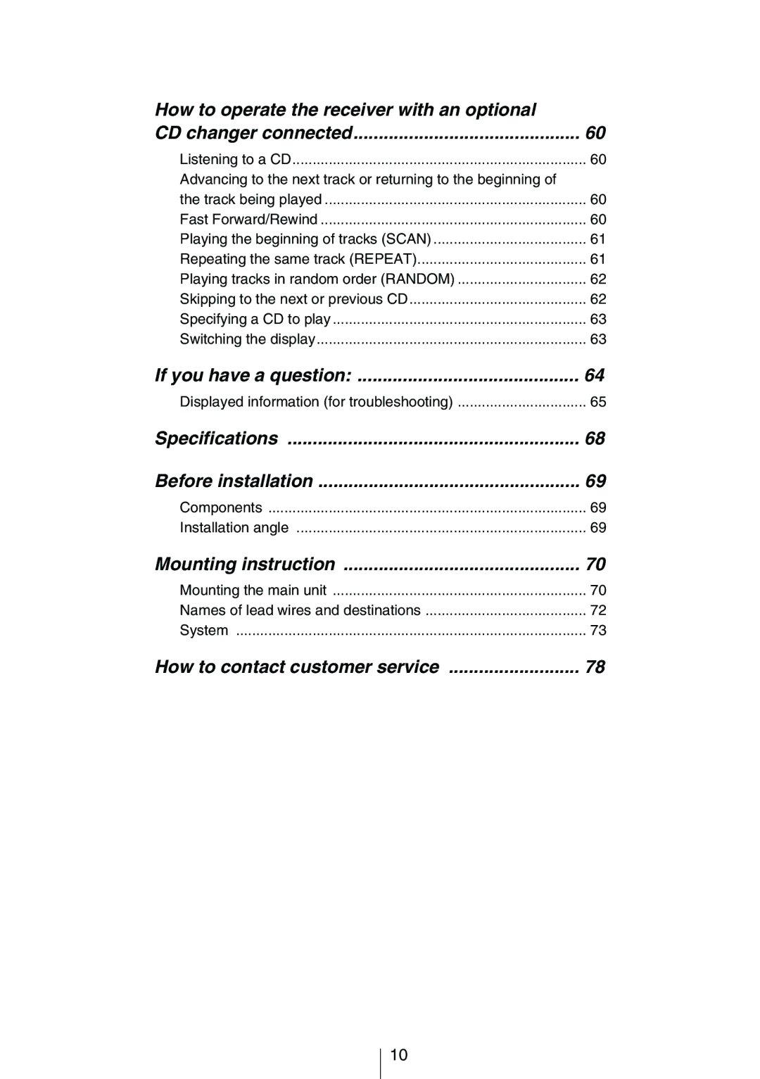 Eclipse - Fujitsu Ten CD3424 owner manual How to contact customer service 