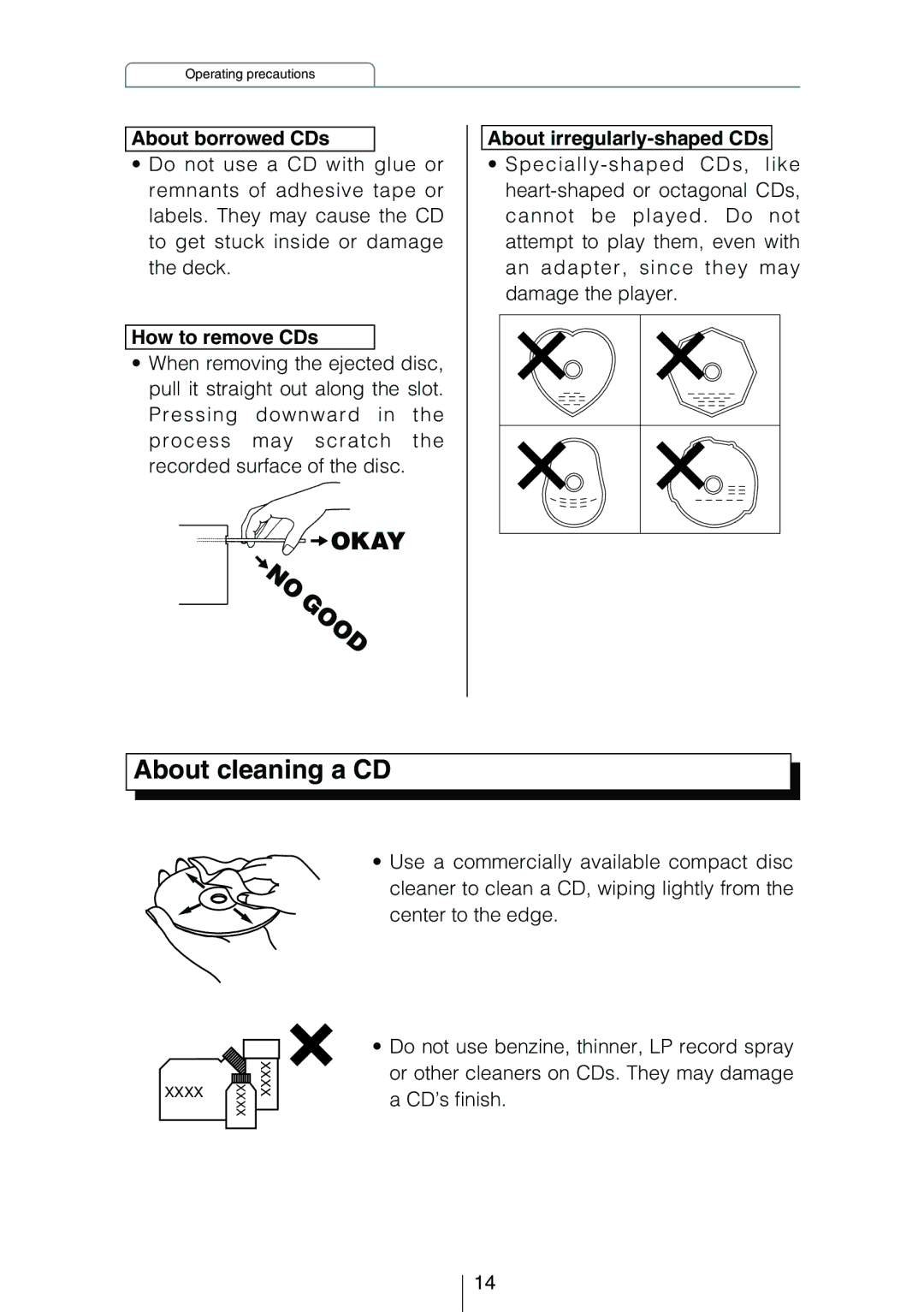 Eclipse - Fujitsu Ten CD3424 owner manual About cleaning a CD 