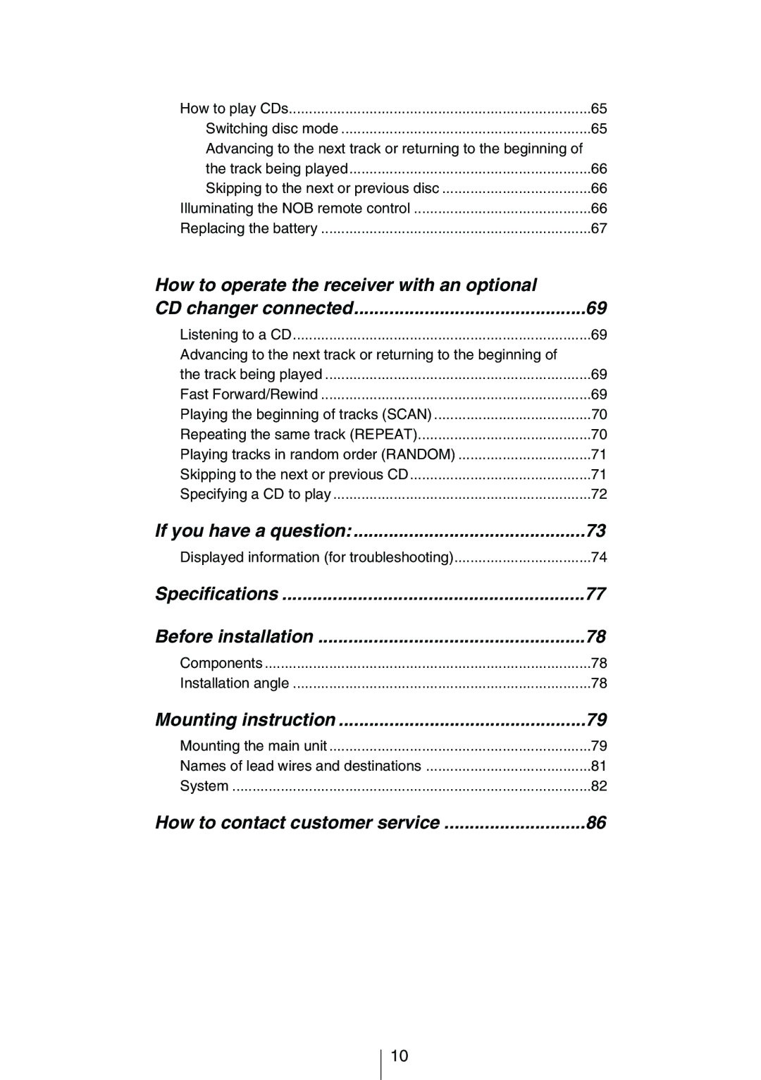 Eclipse - Fujitsu Ten CD3434 owner manual How to contact customer service 