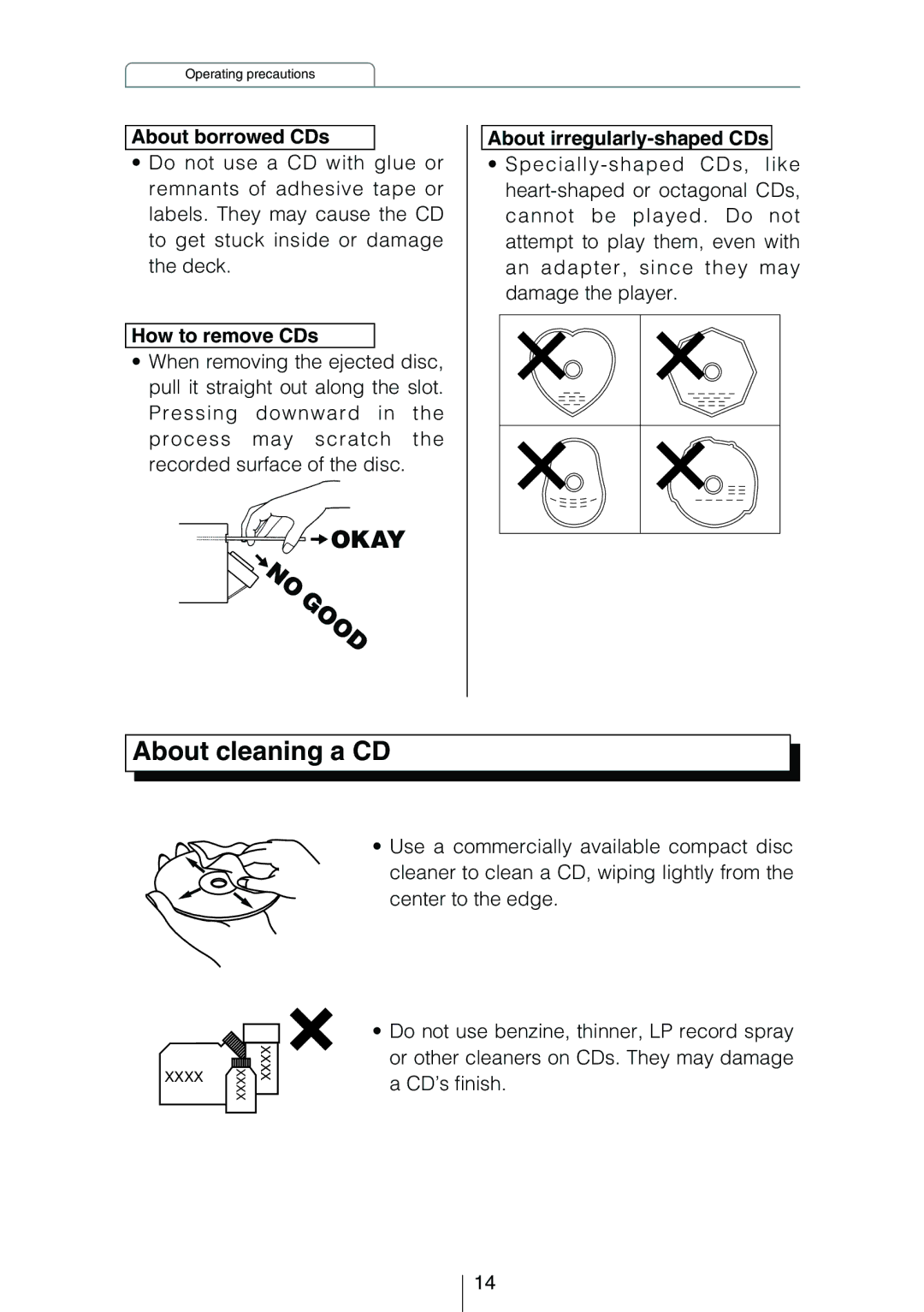 Eclipse - Fujitsu Ten CD3434 owner manual About cleaning a CD 